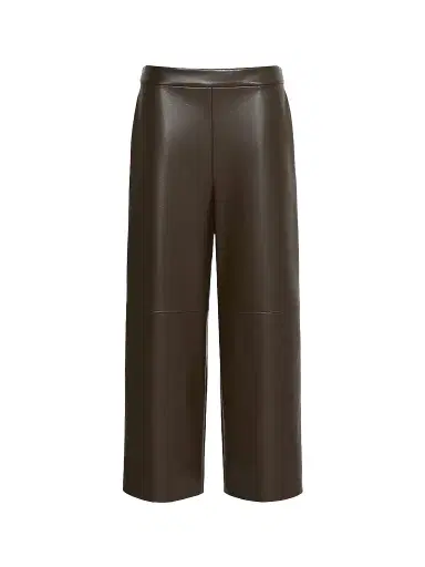 Max Mara Women's Coated Jersey Cropped Trousers - Dark Bown - Size Large | Thumbnail 1 Max Mara Women's Coated Jersey Cropped Trousers - Dark Bown - Size Large | Thumbnail 1