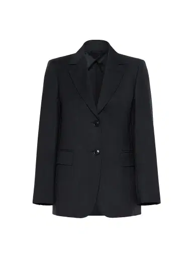 Max Mara Women's Single Breasted Woollen Cloth Jacket - Navy | Thumbnail 1 Max Mara Women's Single Breasted Woollen Cloth Jacket - Navy | Thumbnail 1