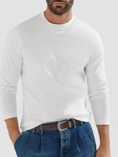 Brunello Cucinelli Men's Cotton Jersey Long Sleeve Crewneck T-Shirt | Thumbnail 4 Brunello Cucinelli Men's Cotton Jersey Long Sleeve Crewneck T-Shirt | Thumbnail 4