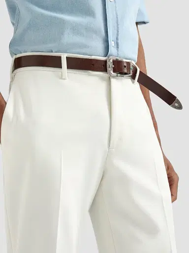 Brunello Cucinelli Men's Cotton and Virgin Wool Gabardine Italian Fit Trousers - Panama | Thumbnail 5 Brunello Cucinelli Men's Cotton and Virgin Wool Gabardine Italian Fit Trousers - Panama | Thumbnail 5