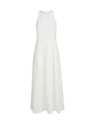 Brunello Cucinelli Women's Viscose and Linen Fluid Twill Dress - White - Size XXXL | Thumbnail 1 Brunello Cucinelli Women's Viscose and Linen Fluid Twill Dress - White - Size XXXL | Thumbnail 1