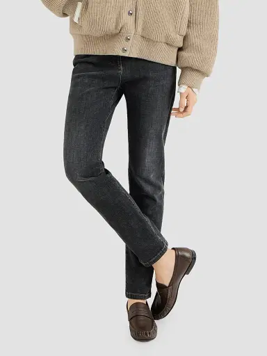 Brunello Cucinelli Women's Stretch Denim Slim Five-Pocket Jeans | Thumbnail 4 Brunello Cucinelli Women's Stretch Denim Slim Five-Pocket Jeans | Thumbnail 4