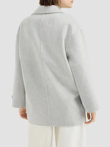 Brunello Cucinelli Women's Cashmere Double Beaver Cloth Pea Coat | Thumbnail 3 Brunello Cucinelli Women's Cashmere Double Beaver Cloth Pea Coat | Thumbnail 3