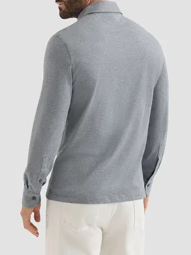 Brunello Cucinelli Men's Cotton Jersey Long Sleeve Polo Shirt | Thumbnail 3 Brunello Cucinelli Men's Cotton Jersey Long Sleeve Polo Shirt | Thumbnail 3