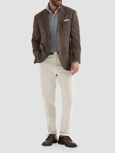 Brunello Cucinelli Men's Cotton Jersey Long Sleeve Polo Shirt | Thumbnail 6 Brunello Cucinelli Men's Cotton Jersey Long Sleeve Polo Shirt | Thumbnail 6