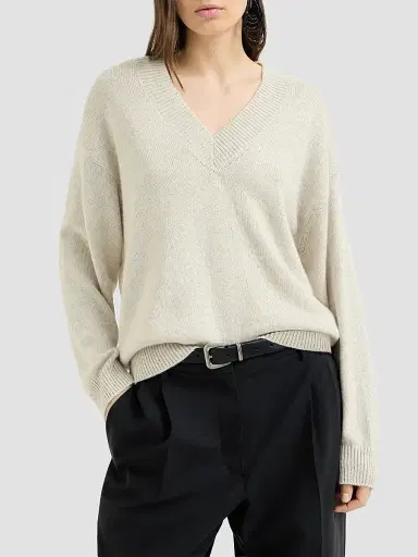 Brunello Cucinelli Women's Cashmere and Silk Diamond Yarn Sweater - | Thumbnail 2 Brunello Cucinelli Women's Cashmere and Silk Diamond Yarn Sweater - | Thumbnail 2