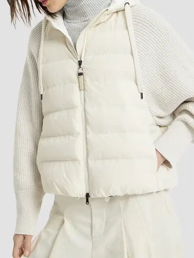 Brunello Cucinelli Women's Water-Resistant Matte Nylon Hooded Down Jacket | Thumbnail 4 Brunello Cucinelli Women's Water-Resistant Matte Nylon Hooded Down Jacket | Thumbnail 4