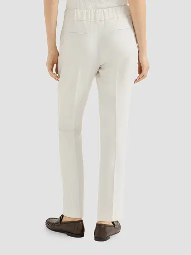 Brunello Cucinelli Women's Silk and Acetate Crêpe Cady Tailored Jogger Trousers | Thumbnail 3 Brunello Cucinelli Women's Silk and Acetate Crêpe Cady Tailored Jogger Trousers | Thumbnail 3