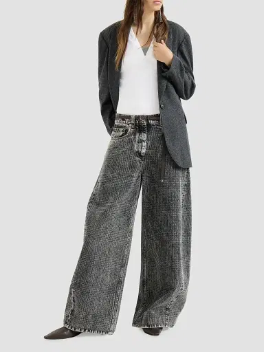 Brunello Cucinelli Women's Stretch Cotton Jersey T-Shirt with Precious Faux-Layering - White | Thumbnail 6 Brunello Cucinelli Women's Stretch Cotton Jersey T-Shirt with Precious Faux-Layering - White | Thumbnail 6