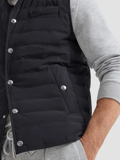Brunello Cucinelli Men's Bonded Taffeta Lightweight Down Vest | Thumbnail 5 Brunello Cucinelli Men's Bonded Taffeta Lightweight Down Vest | Thumbnail 5