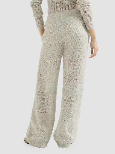 Brunello Cucinelli Women's Lace Flowers Knit Track Trousers - Buff - Size Medium | Thumbnail 3 Brunello Cucinelli Women's Lace Flowers Knit Track Trousers - Buff - Size Medium | Thumbnail 3