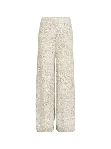 Brunello Cucinelli Women's Lace Flowers Knit Track Trousers - Buff - Size Medium | Thumbnail 1 Brunello Cucinelli Women's Lace Flowers Knit Track Trousers - Buff - Size Medium | Thumbnail 1