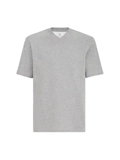 Brunello Cucinelli Men's Cotton Jersey V-Neck T-Shirt | Thumbnail 1 Brunello Cucinelli Men's Cotton Jersey V-Neck T-Shirt | Thumbnail 1