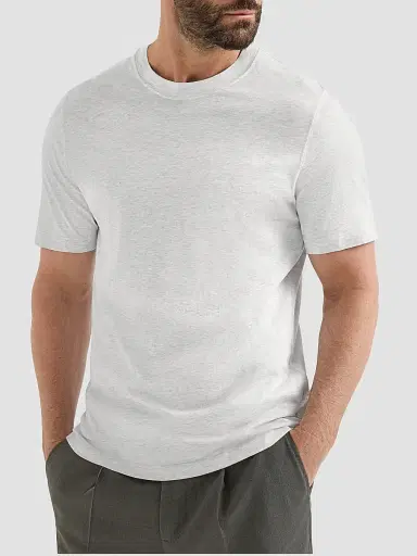 Brunello Cucinelli Men's Cotton Jersey Crewneck T-Shirt - Pearl - Size XXXXL | Thumbnail 2 Brunello Cucinelli Men's Cotton Jersey Crewneck T-Shirt - Pearl - Size XXXXL | Thumbnail 2