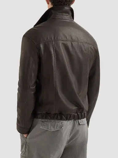 Brunello Cucinelli Men's Nappa Leather Outerwear Jacket | Thumbnail 3 Brunello Cucinelli Men's Nappa Leather Outerwear Jacket | Thumbnail 3