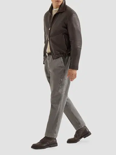 Brunello Cucinelli Men's Nappa Leather Outerwear Jacket | Thumbnail 6 Brunello Cucinelli Men's Nappa Leather Outerwear Jacket | Thumbnail 6