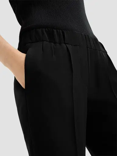 Brunello Cucinelli Women's Silk and Acetate Crêpe Cady Tailored Jogger Trousers | Thumbnail 5 Brunello Cucinelli Women's Silk and Acetate Crêpe Cady Tailored Jogger Trousers | Thumbnail 5