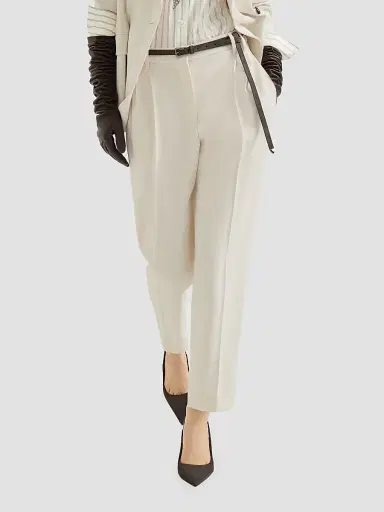 Brunello Cucinelli Women's Comfort Viscose Couture Twill Slouchy Trousers | Thumbnail 3 Brunello Cucinelli Women's Comfort Viscose Couture Twill Slouchy Trousers | Thumbnail 3