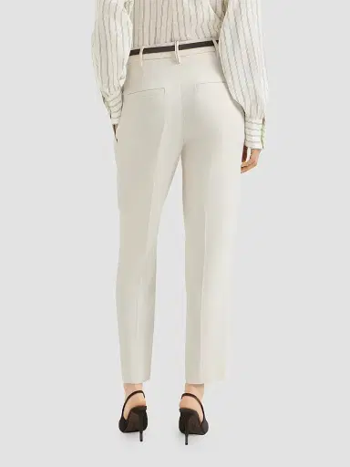 Brunello Cucinelli Women's Comfort Viscose Couture Twill Slouchy Trousers | Thumbnail 4 Brunello Cucinelli Women's Comfort Viscose Couture Twill Slouchy Trousers | Thumbnail 4