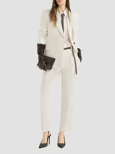 Brunello Cucinelli Women's Comfort Viscose Couture Twill Slouchy Trousers | Thumbnail 6 Brunello Cucinelli Women's Comfort Viscose Couture Twill Slouchy Trousers | Thumbnail 6