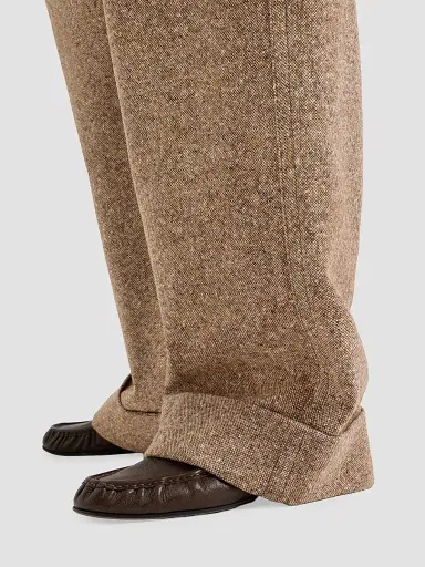 Brunello Cucinelli Women's Virgin Wool Donegal Baggy Five-Pocket Trousers - Cappuccino | Thumbnail 5 Brunello Cucinelli Women's Virgin Wool Donegal Baggy Five-Pocket Trousers - Cappuccino | Thumbnail 5