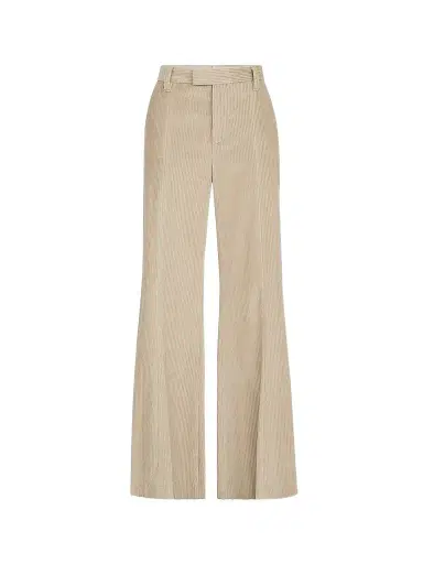 Brunello Cucinelli Women's Cotton Corduroy Wide Flare Trousers - Cream | Thumbnail 1 Brunello Cucinelli Women's Cotton Corduroy Wide Flare Trousers - Cream | Thumbnail 1