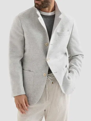 Brunello Cucinelli Men's Lightweight Water-Resistant Cashmere Outerwear Blazer | Thumbnail 2 Brunello Cucinelli Men's Lightweight Water-Resistant Cashmere Outerwear Blazer | Thumbnail 2