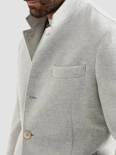 Brunello Cucinelli Men's Lightweight Water-Resistant Cashmere Outerwear Blazer | Thumbnail 4 Brunello Cucinelli Men's Lightweight Water-Resistant Cashmere Outerwear Blazer | Thumbnail 4