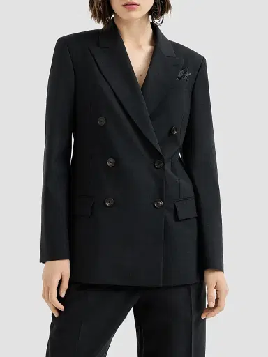 Brunello Cucinelli Women's Tropical Luxury Wool Blazer | Thumbnail 2 Brunello Cucinelli Women's Tropical Luxury Wool Blazer | Thumbnail 2