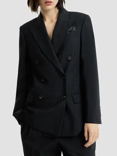 Brunello Cucinelli Women's Tropical Luxury Wool Blazer | Thumbnail 5 Brunello Cucinelli Women's Tropical Luxury Wool Blazer | Thumbnail 5