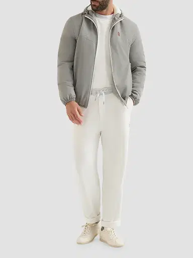 Brunello Cucinelli Men's Cotton French Terry Sweatshirt With Embroidery - Off White | Thumbnail 6 Brunello Cucinelli Men's Cotton French Terry Sweatshirt With Embroidery - Off White | Thumbnail 6