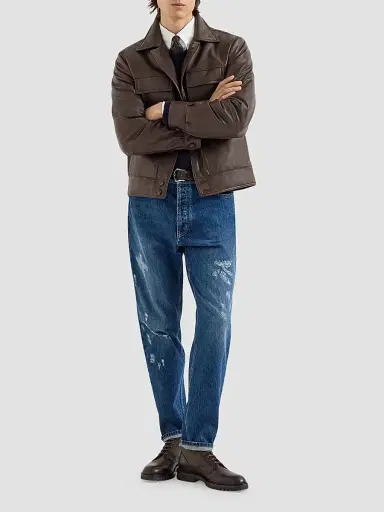 Brunello Cucinelli Men's Nappa Leather Outerwear Jacket with Thermore Padding | Thumbnail 6 Brunello Cucinelli Men's Nappa Leather Outerwear Jacket with Thermore Padding | Thumbnail 6
