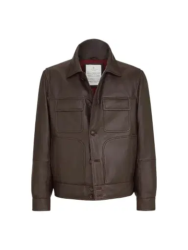 Brunello Cucinelli Men's Nappa Leather Outerwear Jacket with Thermore Padding | Thumbnail 1 Brunello Cucinelli Men's Nappa Leather Outerwear Jacket with Thermore Padding | Thumbnail 1