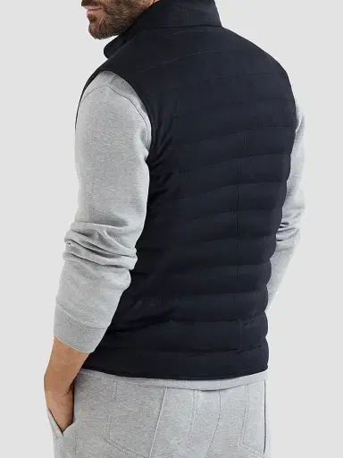 Brunello Cucinelli Men's Lightweight Cashmere Flannel Down Vest - Dark Grey | Thumbnail 3 Brunello Cucinelli Men's Lightweight Cashmere Flannel Down Vest - Dark Grey | Thumbnail 3