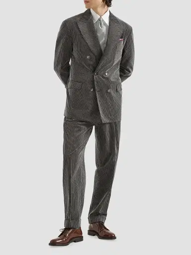 Brunello Cucinelli Men's Frosted Cotton Corduroy One-and-a-Half Breasted Tailor Blazer - Grey | Thumbnail 6 Brunello Cucinelli Men's Frosted Cotton Corduroy One-and-a-Half Breasted Tailor Blazer - Grey | Thumbnail 6