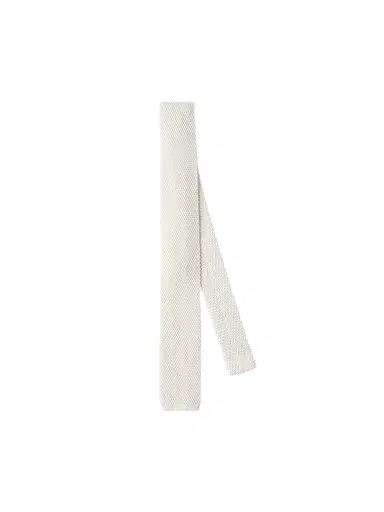 Brunello Cucinelli Men's Silk Knit Tie - White | Thumbnail 1 Brunello Cucinelli Men's Silk Knit Tie - White | Thumbnail 1
