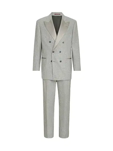 Brunello Cucinelli Men's Cashmere and Silk Lightweight Flannel Tuxedo | Thumbnail 1 Brunello Cucinelli Men's Cashmere and Silk Lightweight Flannel Tuxedo | Thumbnail 1