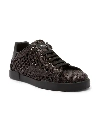 Dolce & Gabbana Men's Woven Leather Low-Top Sneakers - Nero | Thumbnail 2 Dolce & Gabbana Men's Woven Leather Low-Top Sneakers - Nero | Thumbnail 2