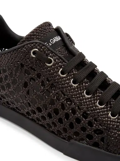 Dolce & Gabbana Men's Woven Leather Low-Top Sneakers - Nero | Thumbnail 5 Dolce & Gabbana Men's Woven Leather Low-Top Sneakers - Nero | Thumbnail 5