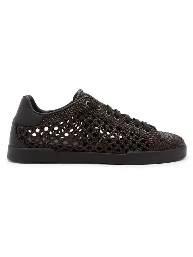 Dolce & Gabbana Men's Woven Leather Low-Top Sneakers - Nero | Thumbnail 1 Dolce & Gabbana Men's Woven Leather Low-Top Sneakers - Nero | Thumbnail 1