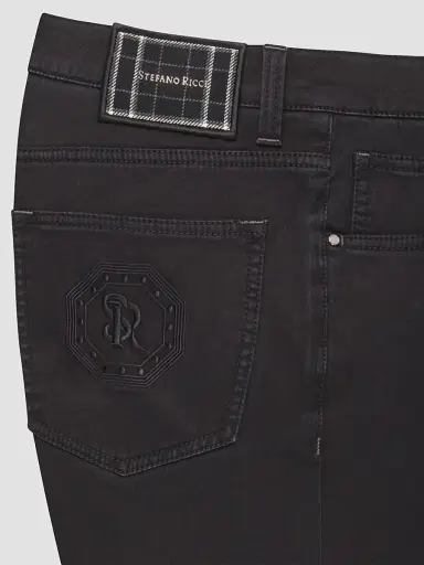 Stefano Ricci Men's Cotton Blend Tapered Jeans | Thumbnail 2 Stefano Ricci Men's Cotton Blend Tapered Jeans | Thumbnail 2