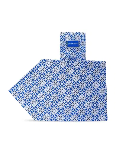 Stefano Ricci Men's Luxury Handmade Silk Tie - Blue White | Thumbnail 1 Stefano Ricci Men's Luxury Handmade Silk Tie - Blue White | Thumbnail 1