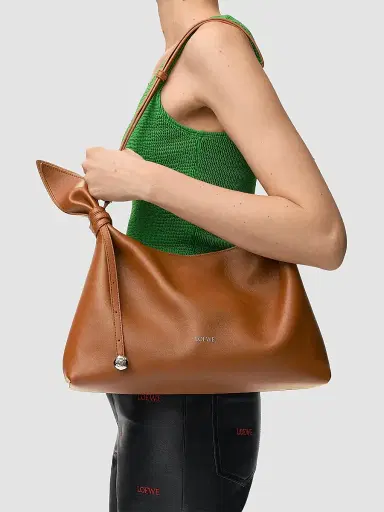 LOEWE Women's Scarf Leather Shoulder Bag - Squirrel | Thumbnail 2 LOEWE Women's Scarf Leather Shoulder Bag - Squirrel | Thumbnail 2
