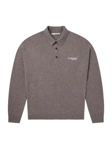 Acne Studios Oversized Logo-Embroidered Wool and Yak-Blend Polo Sweater - Men | Thumbnail 1 Acne Studios Oversized Logo-Embroidered Wool and Yak-Blend Polo Sweater - Men | Thumbnail 1