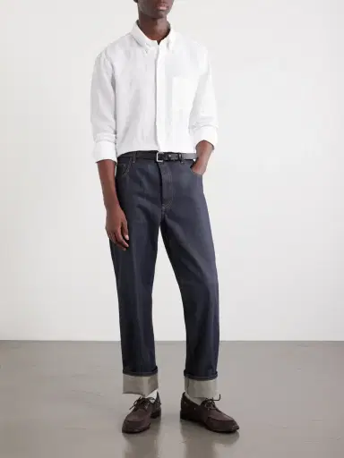 Thom Browne Logo-Appliquéd 4-Bar Linen Shirt - Men | Thumbnail 2 Thom Browne Logo-Appliquéd 4-Bar Linen Shirt - Men | Thumbnail 2