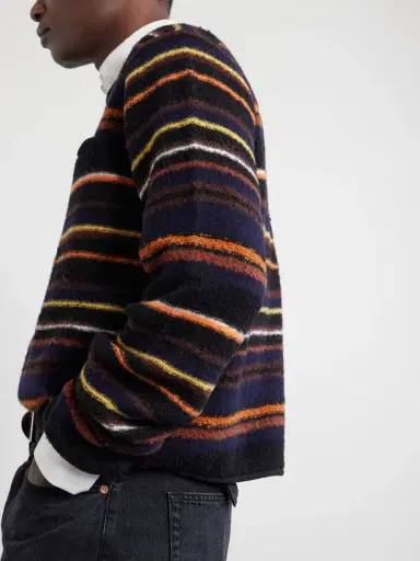 Sacai Striped Wool-Blend Sweater - Men | Thumbnail 5 Sacai Striped Wool-Blend Sweater - Men | Thumbnail 5