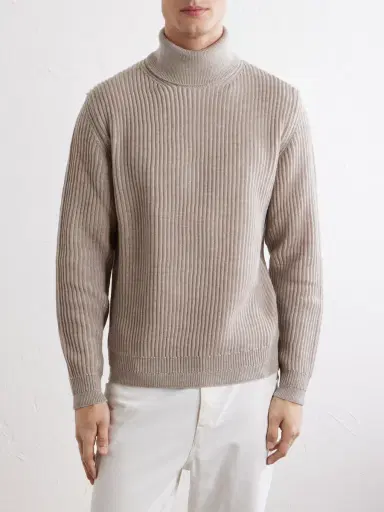 Slowear Ribbed Virgin Wool Rollneck Sweater - Men | Thumbnail 3 Slowear Ribbed Virgin Wool Rollneck Sweater - Men | Thumbnail 3