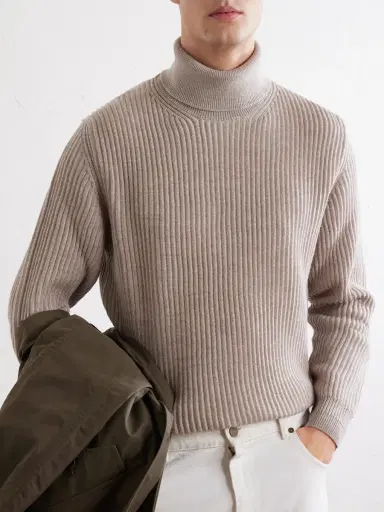 Slowear Ribbed Virgin Wool Rollneck Sweater - Men | Thumbnail 5 Slowear Ribbed Virgin Wool Rollneck Sweater - Men | Thumbnail 5