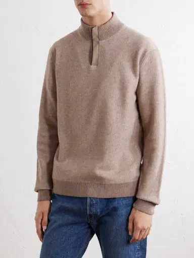 Slowear Virgin Wool Half-Zip Sweater - Men | Thumbnail 3 Slowear Virgin Wool Half-Zip Sweater - Men | Thumbnail 3