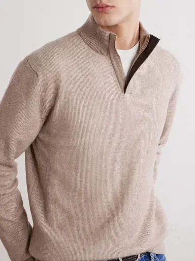 Slowear Virgin Wool Half-Zip Sweater - Men | Thumbnail 5 Slowear Virgin Wool Half-Zip Sweater - Men | Thumbnail 5